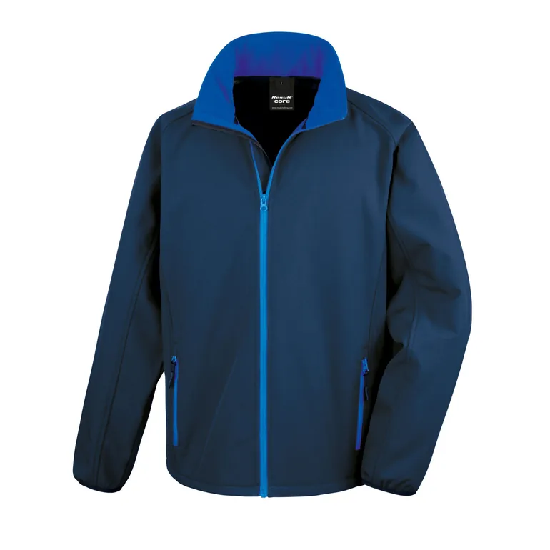 Result Core Mens Printable Soft Shell Jacket - Navy