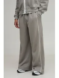 Extreme Wide Leg Piping Jogger - grey - 1