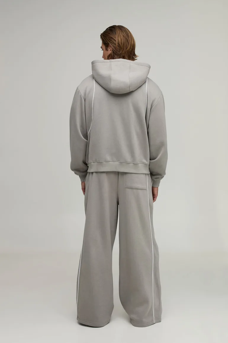 Extreme Wide Leg Piping Jogger - grey - 2