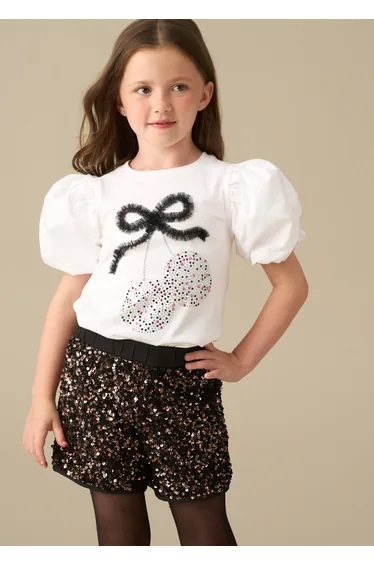 Maisie Sequin Short - Black