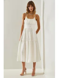 Women's Thin Printed Strap Layered Woven - 2