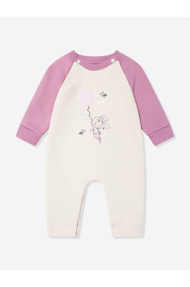 Mininio Baby Girls Embroidered Babygrow in Pink