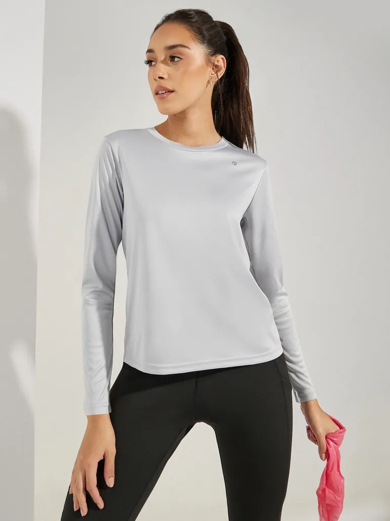 Logo Detail Long Sleeves Basic Top - 2