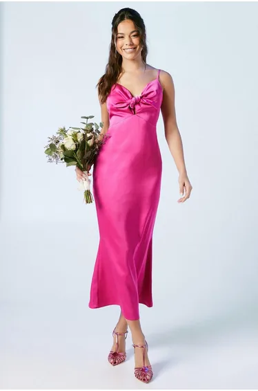 Strappy Tie Detail Bridesmaids Dress