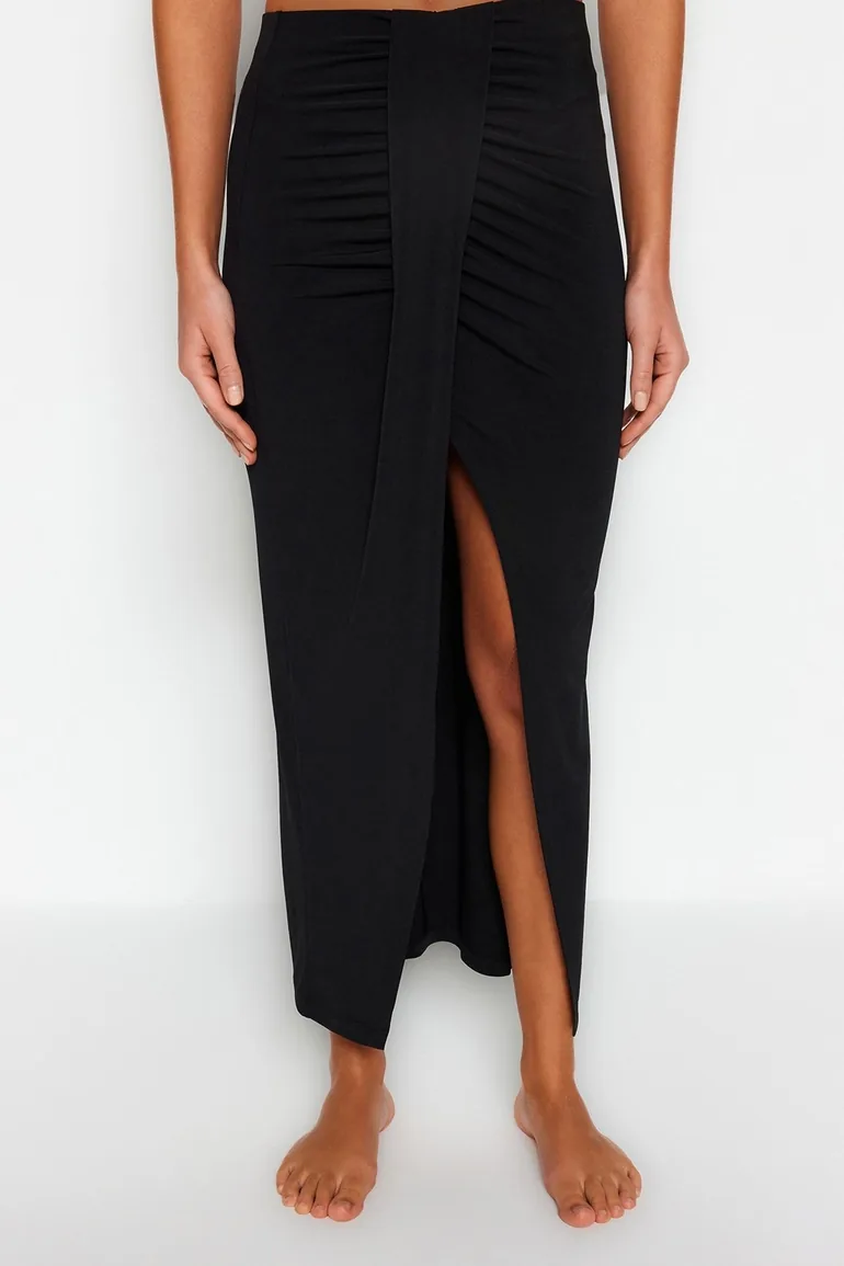 Black Mermaid Maxi Skirt - 3
