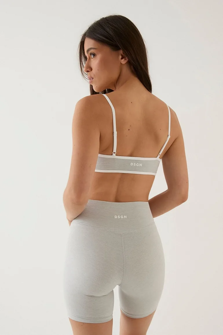 DSGN Studio Marl Wrap Waist Mini Short - ash grey - 1