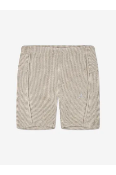 Jordan Girls Ribbed Bike Shorts in Beige