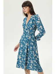 Natacha Floral V-Neck Split Midi Dress - 4