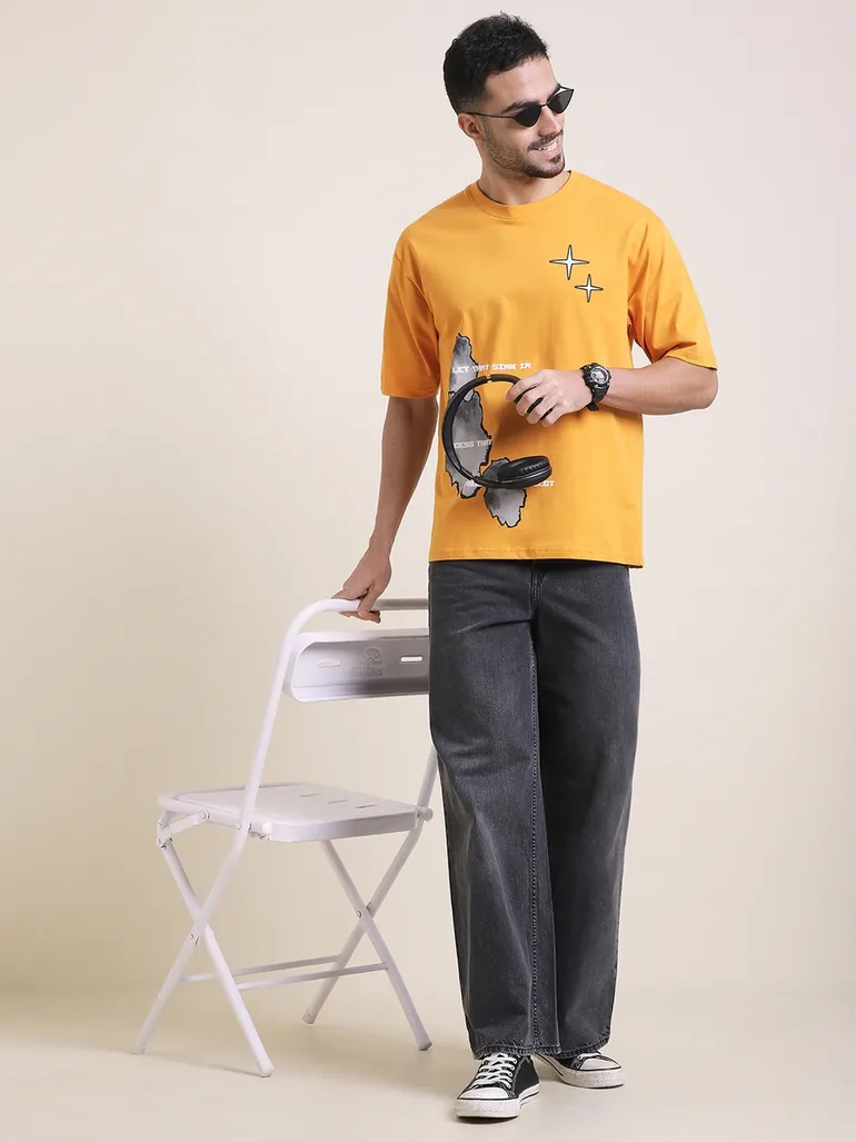 Men Oversized Short Sleeve Printed T-Shirt
