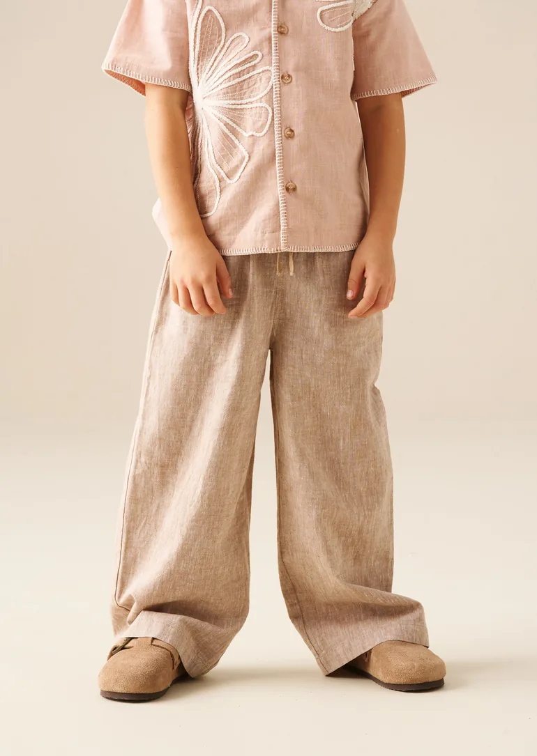 Edison Cotton Flax Relaxed Fit Trouser - 1