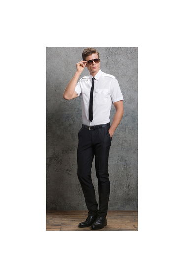 Kustom Kit Mens Short Sleeve Pilot Shirt - White product thumbnail 4