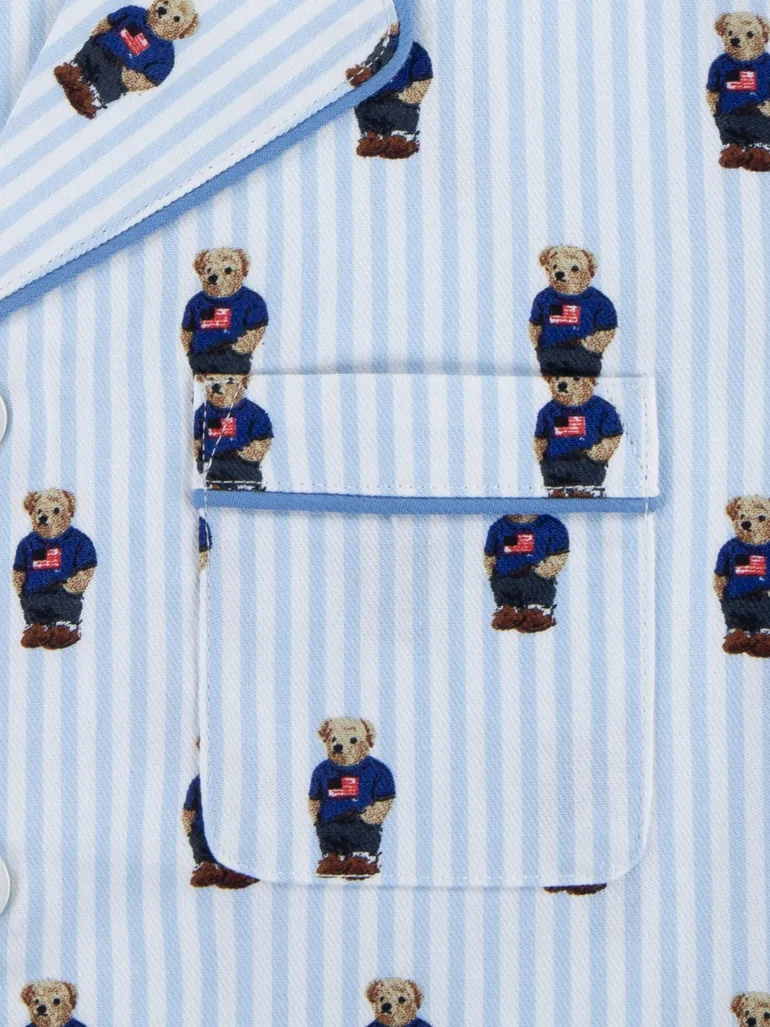 Boys Bear Short Pyjamas Set in Blue - 4