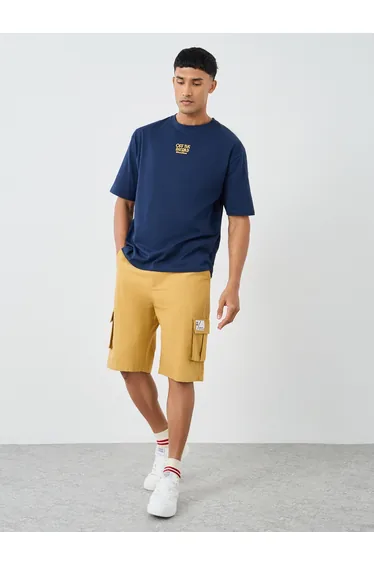 Oversized Cargo Shorts with Patch Detail