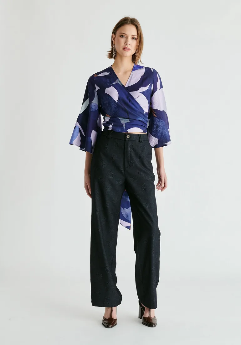 Kimono Wrap Blouse - 1