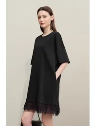Lace Patchwork Drop Shoulder Dress - 2