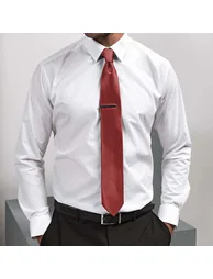 Premier Mens Puppy Tooth Formal Work Tie - Red - 1