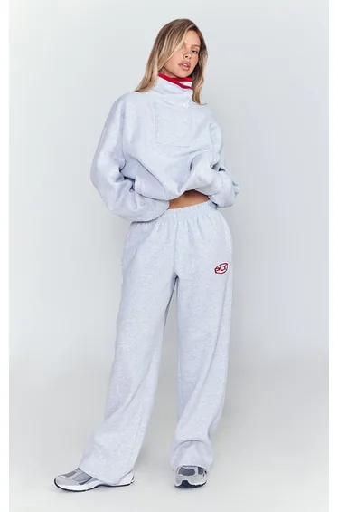 Ash Grey PLT Embroidered Balloon Joggers