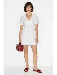 LUCCI Embroidered Mini Skater Dress