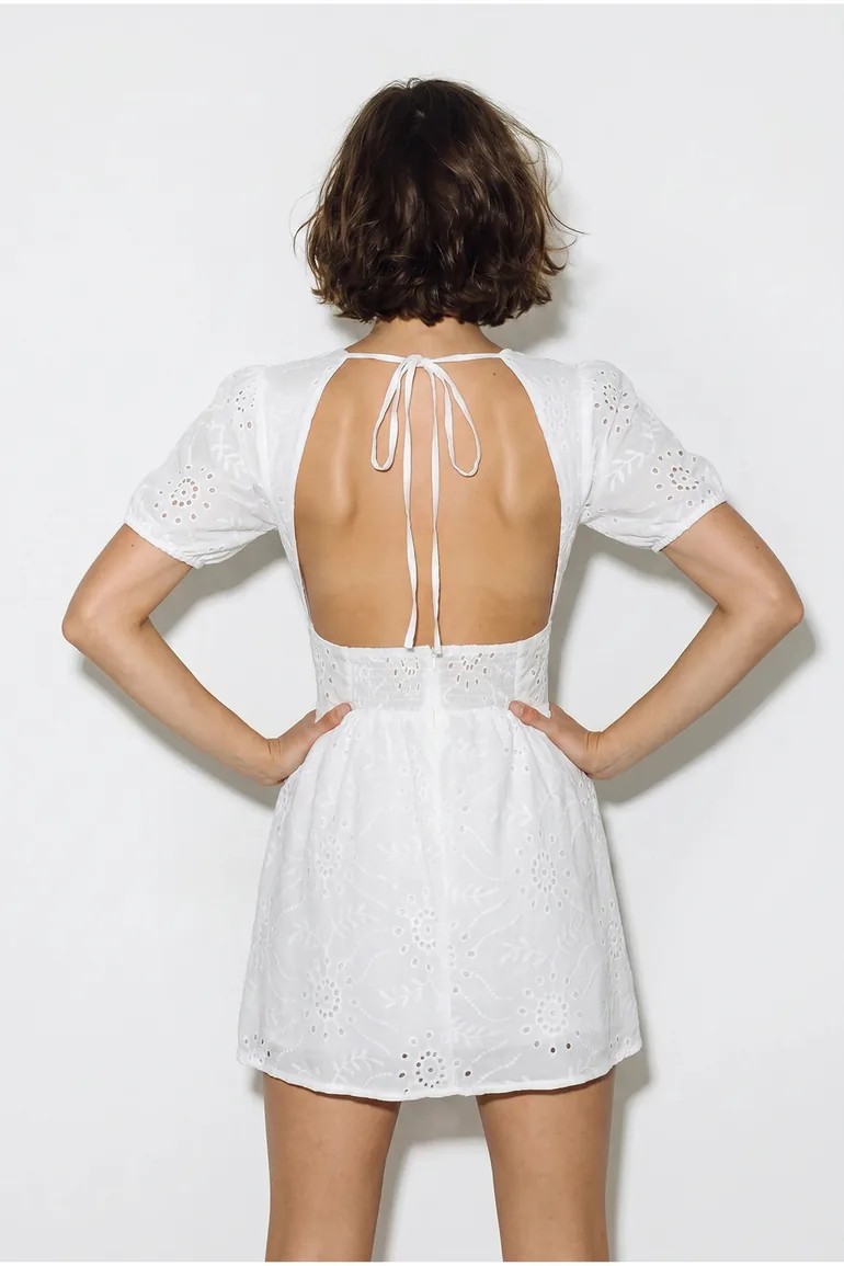 LUCCI Embroidered Mini Skater Dress - 5