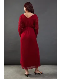 Micro Pleat Batwing Dress - 2