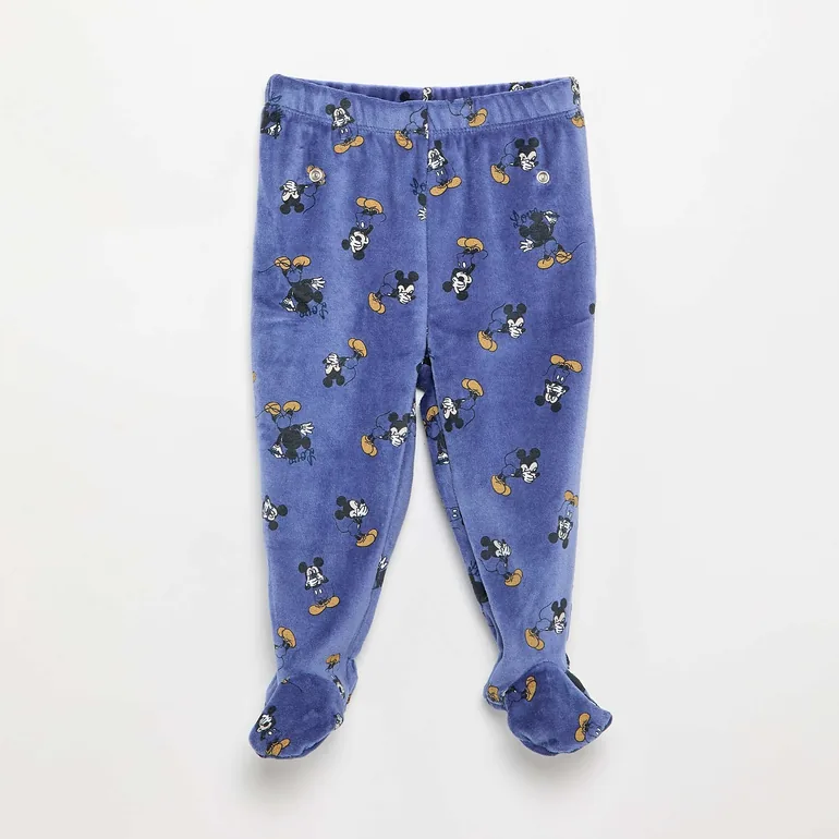 'Mickey Mouse' Velvet 2-Piece Pajama Set BLUE - 4