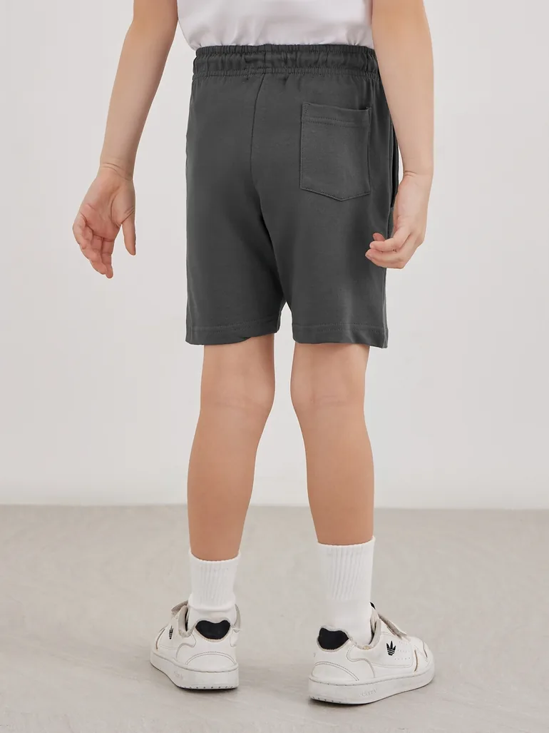 Solid Shorts with Drawsting - 3