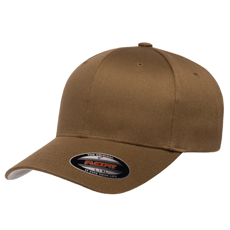 Yupoong Mens Flexfit Fitted Baseball Cap - Coyote Brown