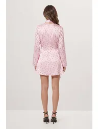 Premium Spot Print Tie Neck Mini Dress. - 2