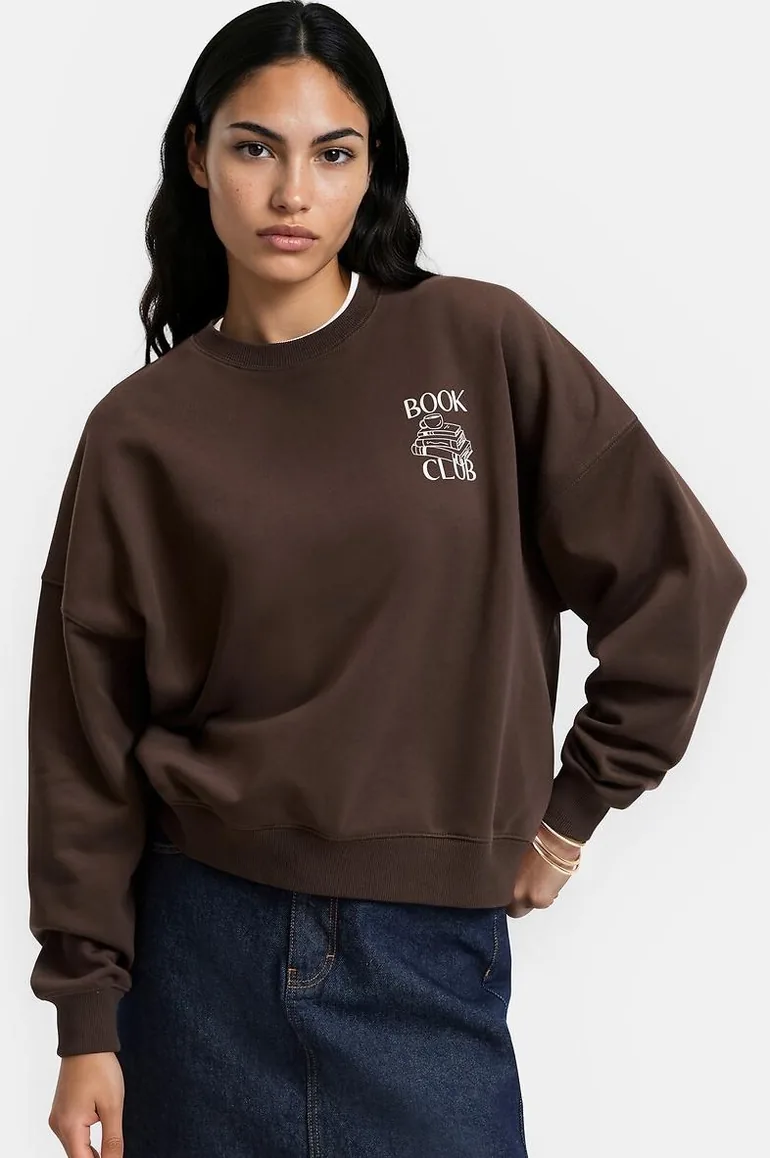 Cotton Crew Neck Sweatshirt - 1
