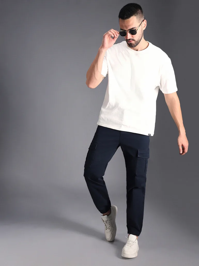 Mid Rise Straight Leg Cargo Cuffed Pants