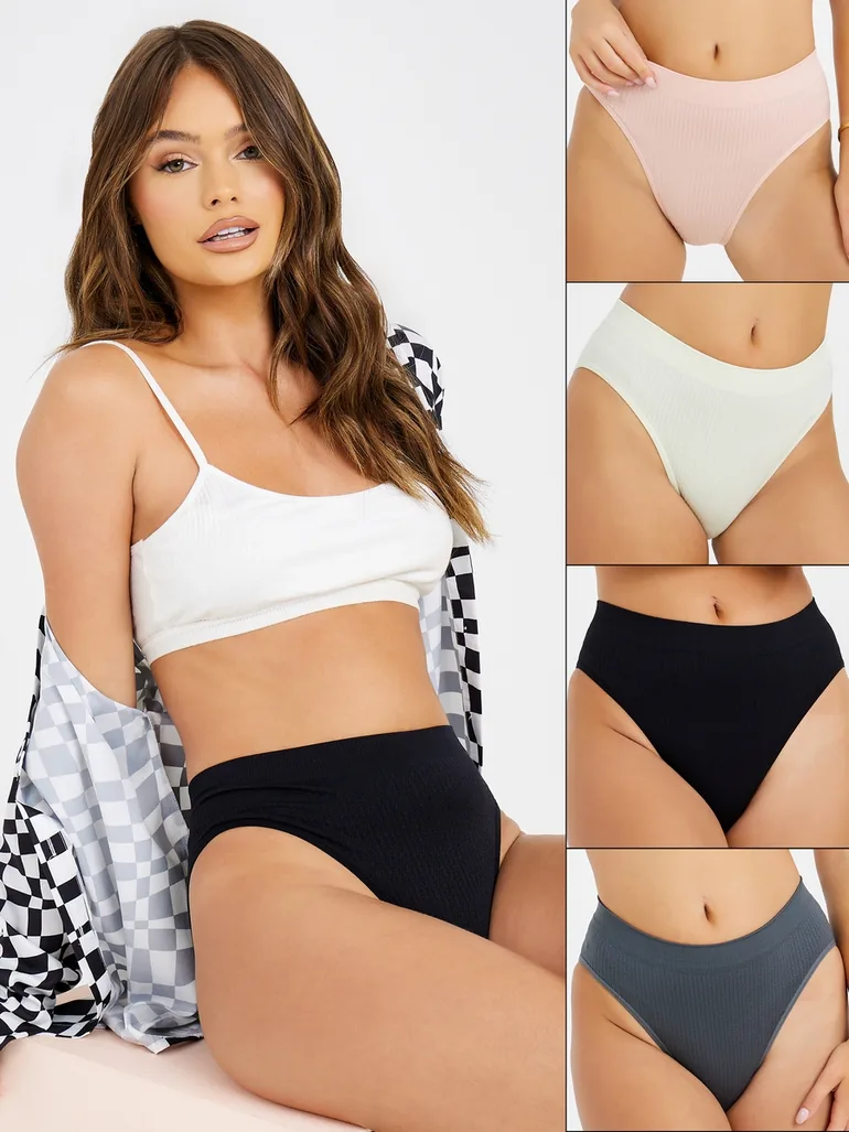 Pack of 4 - Textured Seamless Bikini