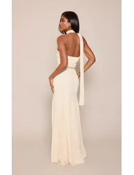 Lemon Woven Lace Detail Godet Maxi Dress - 1