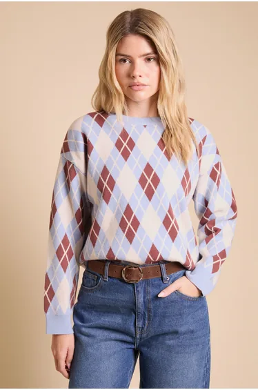 Argyle Fine Knitted Jumper