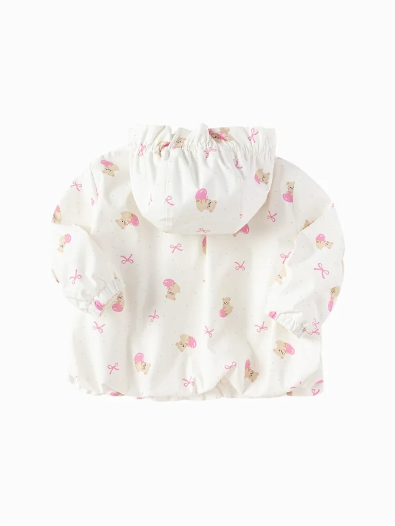 Girls' Printed Zip-Up Hooded Jacket - 1