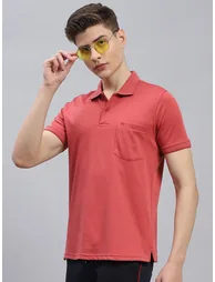 Solid Short Sleeve Regular Fit Polo T-Shirt with Pocket - 1
