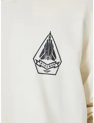 Men Cream Graphic Print Oversized Hoodie - 3