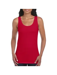 Gildan Ladies Soft Style Tank Top Vest - Cherry Red - 3