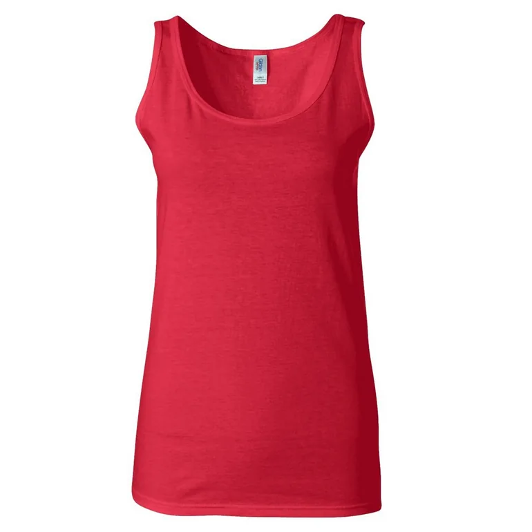 Gildan Ladies Soft Style Tank Top Vest - Cherry Red