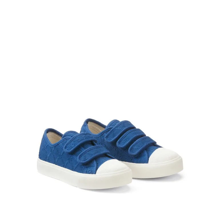Kids Low Top Trainers in Broderie Anglaise Canvas - 4