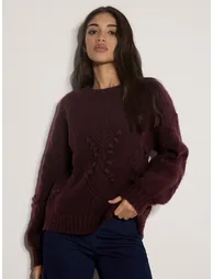 Brushed Bobble Cable Knit Jumper - 2