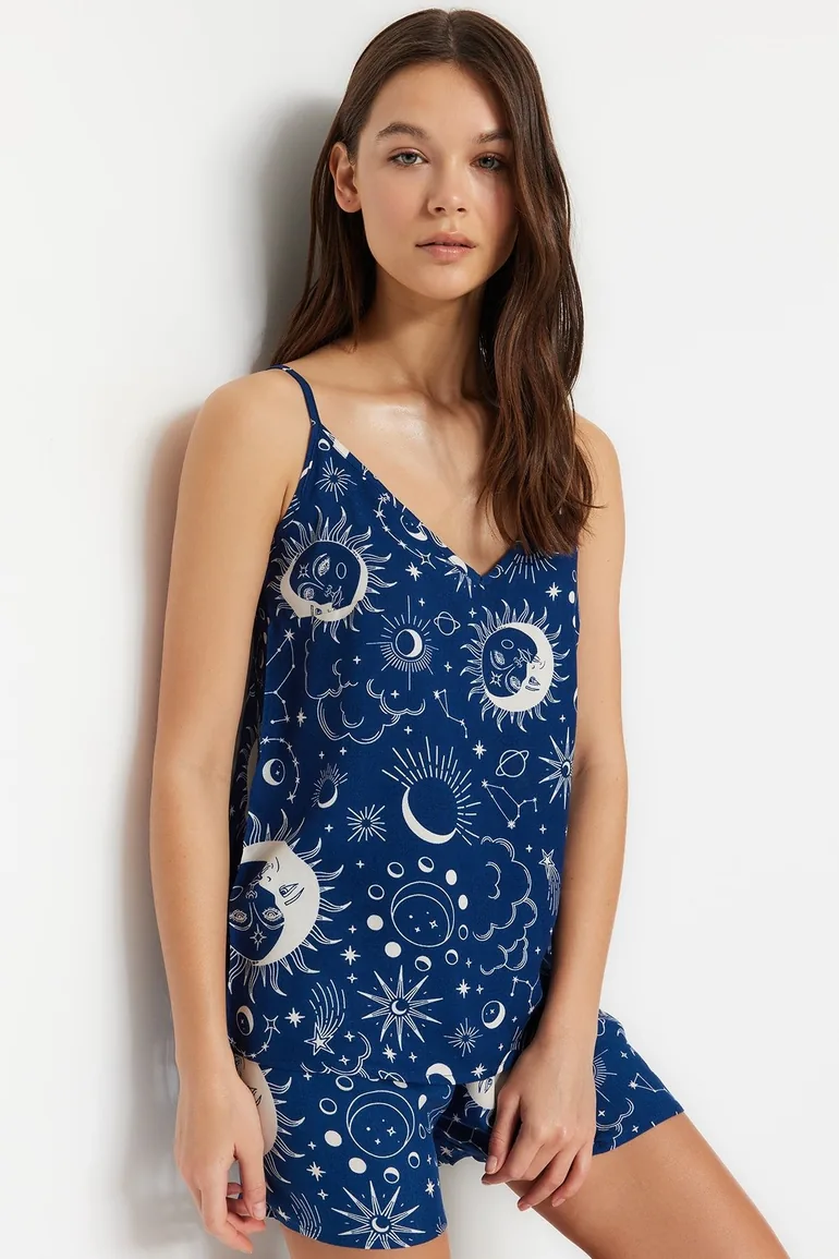Pajama Set - Blue - Graphic