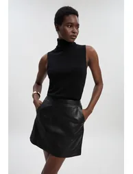 Leather Signature Mini Skirt