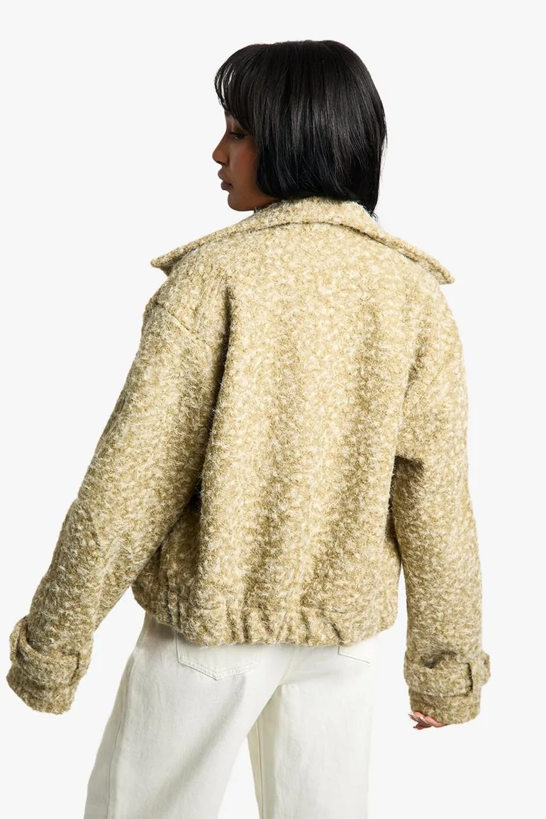 Boucle Wool Look jacket - sage - 1