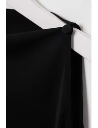 Black Gathered Detailed Asymmetrical Woven Blouse - 1