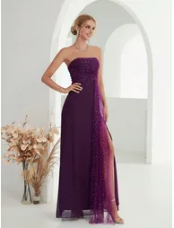 Leely Women's Elegant Strapless Sleeveless Party Dress - 4