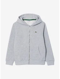 Lacoste Boys Core Fleece Full Zip Hoodie in Grey