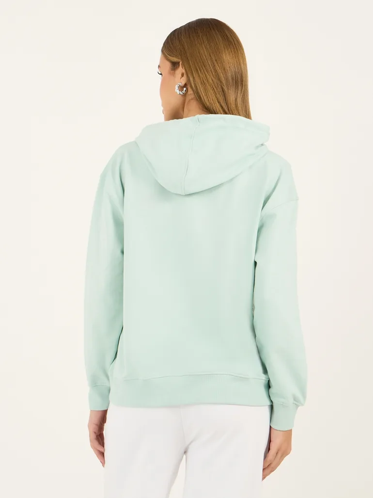 Regular Fit Slogan Print Hoodie - 3