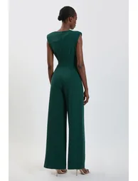 Compact Stretch Drape Detail Jumpsuit - 2
