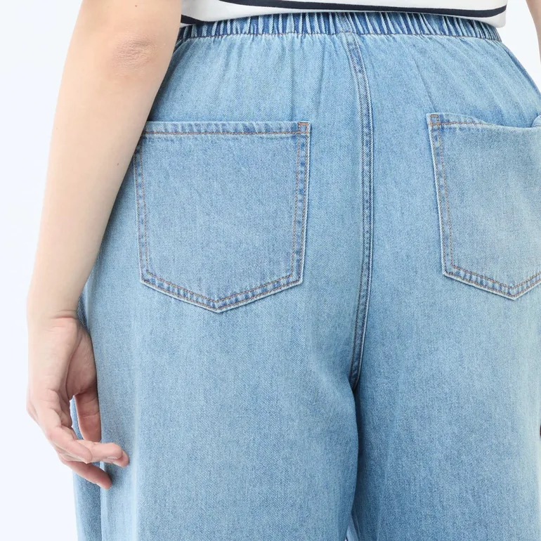 Low-Rise Wide-Leg Denim Jeans BLUE - 4