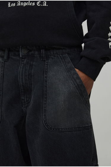 Washed Cargo Baggy Fit Jeans - washed black product thumbnail 3